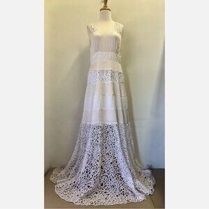 NWOT Catherine Malandrino Cutout Embroidered Panel Maxi Dress